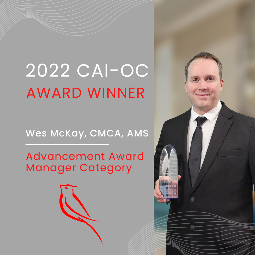 Wes McKay Receives 2022 CAI-OC Advancement Award